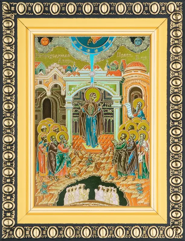 Икона БМ "Непроходимая дверь" 6х9 в раме 8х11