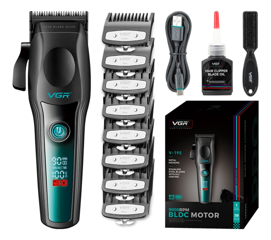 Машинка для стрижки волос VGR V-195 Зеленая Машинка для стрижки волос VGR V-195 Зеленая