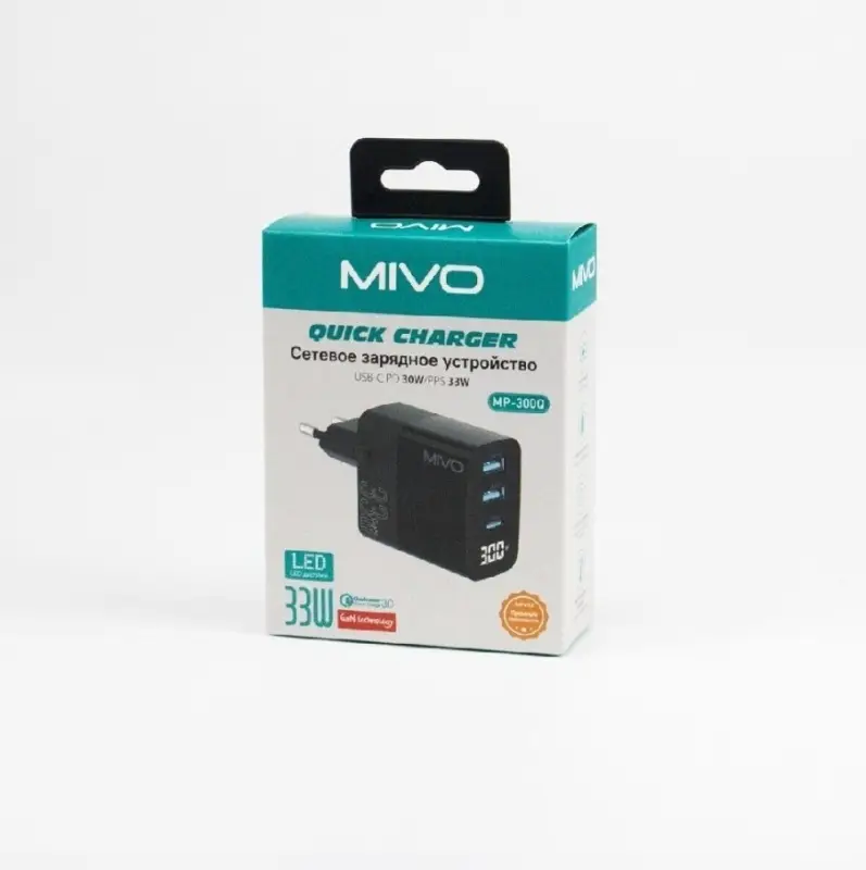 Сетевое зарядное устройство MIVO MP-300Q 33w Сетевое зарядное устройство MIVO MP-300Q 33w