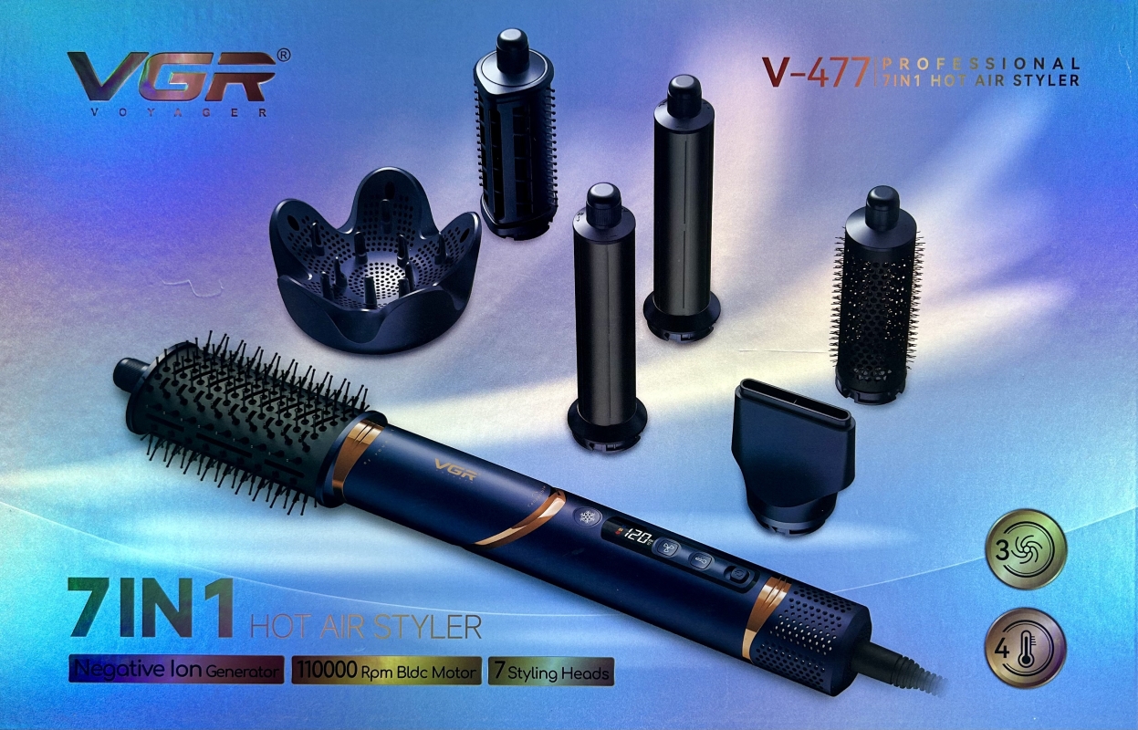 Премиальный набор для укладки волос 7в1 VGR V-477 Фиолетовый Премиальный набор для укладки волос 7в1 VGR V-477 Фиолетовый