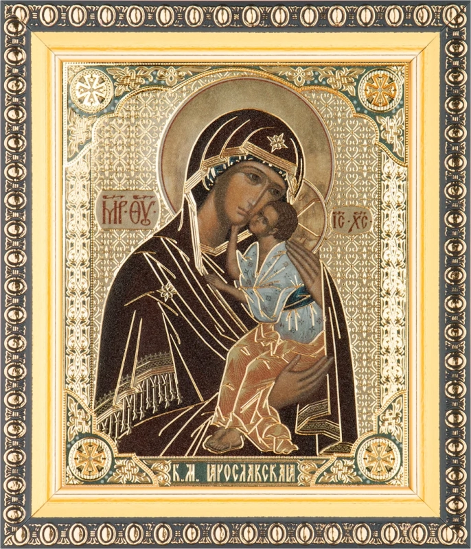 Икона БМ "Ярославская" 10х12 в раме 13х15