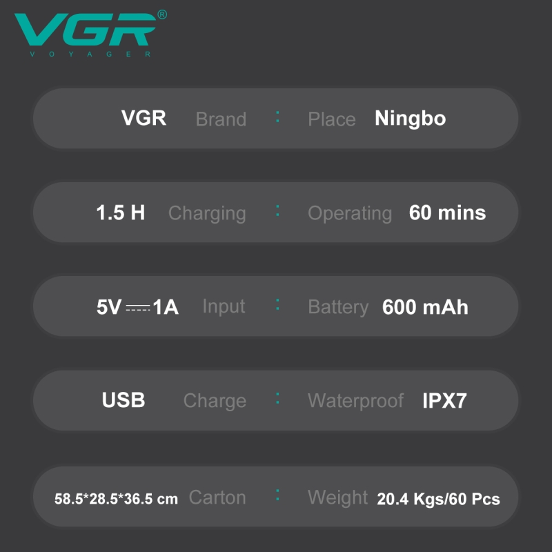 Электрическая бритва VGR V-340 Синяя