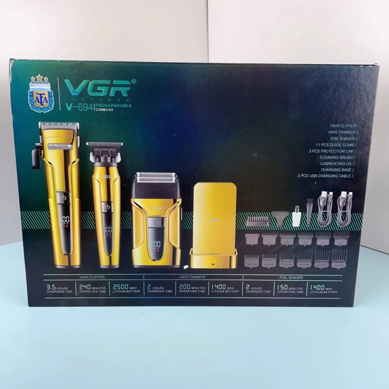 Набор для стрижки волос 3в1 VGR V-694 Желтый Набор для стрижки волос 3в1 VGR V-694 Желтый