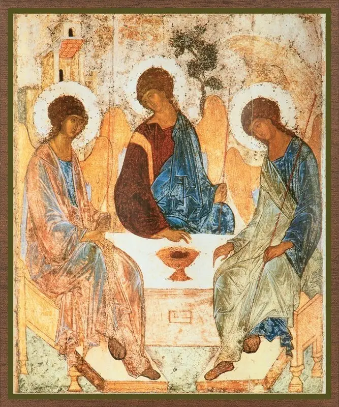 Икона "Святая Троица" 15х18 на МДФ-6