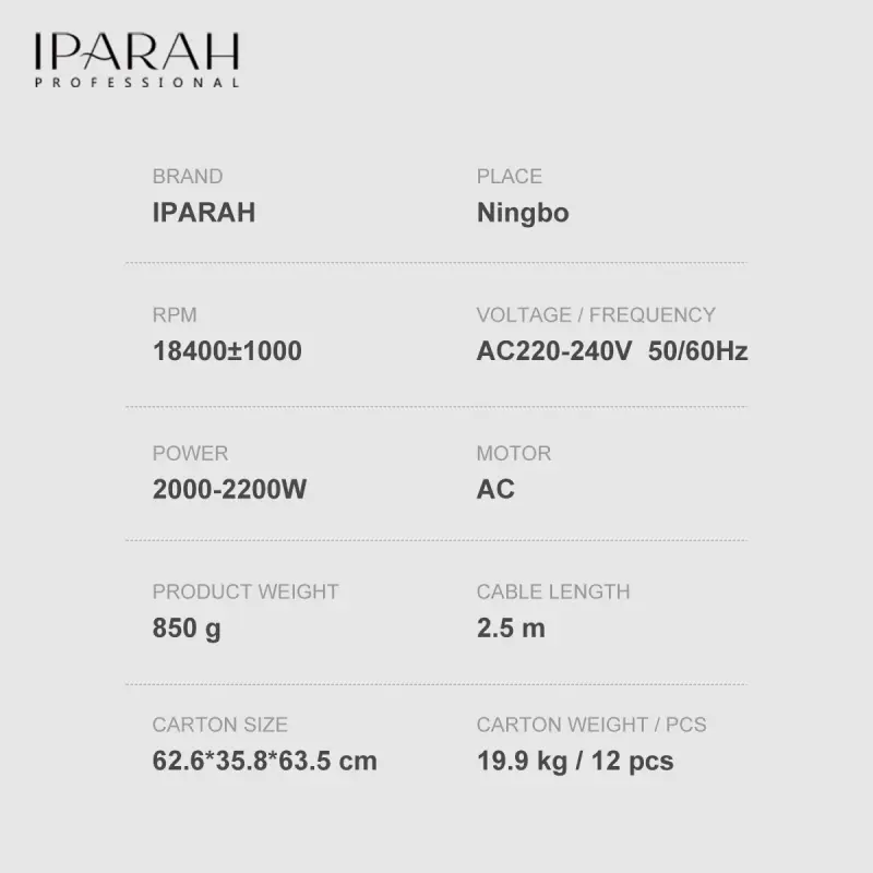 Фен для волос IPARAH P-342 Фен для волос IPARAH P-342