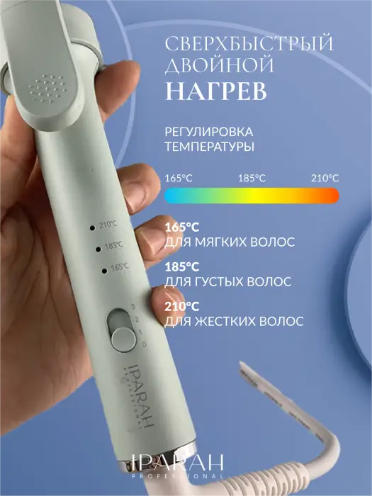 Плойка для локонов IPARAH P-200G Green Плойка для локонов IPARAH P-200G Green