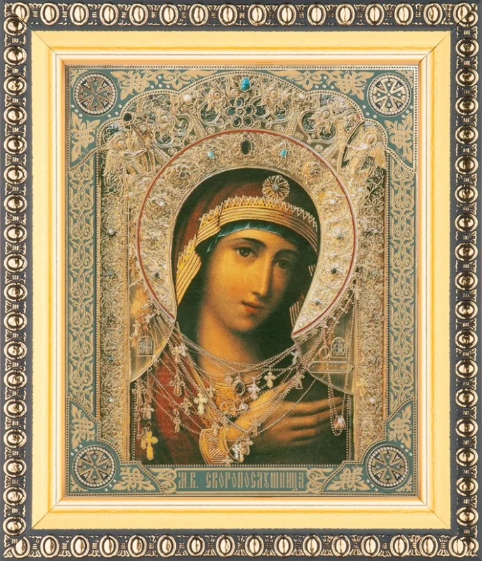 Икона БМ "Невская Скоропослушница", вид 2, 10х12 в раме 13х15