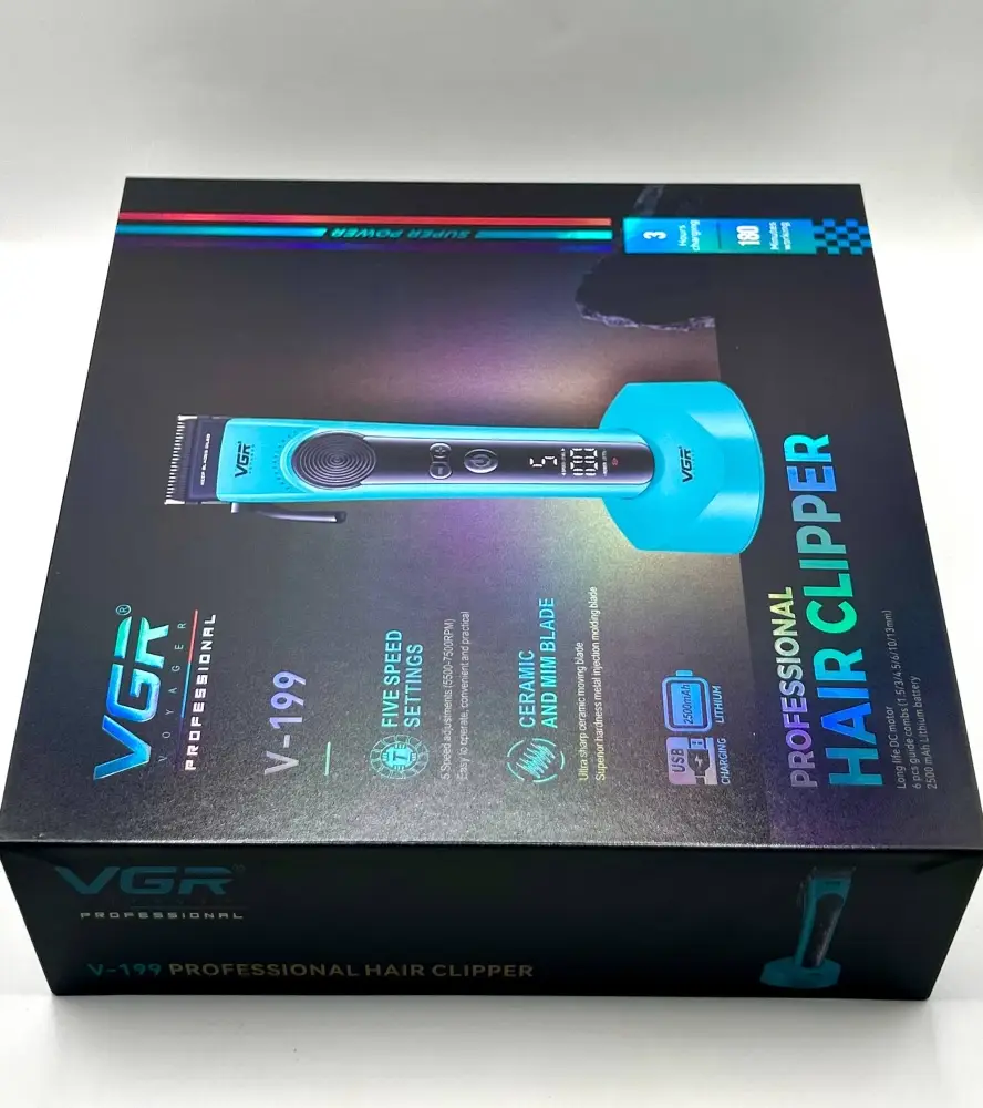 Машинка для стрижки волос VGR V-199 Бирюзовая