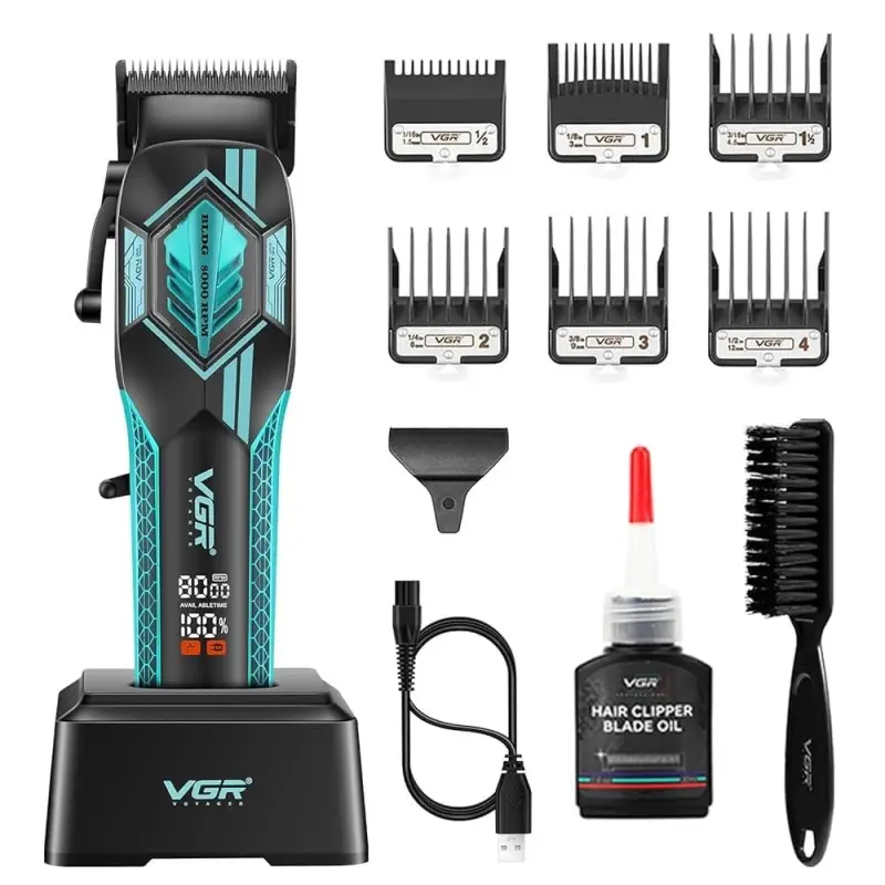 Машинка для стрижки волос VGR V-119 Зеленая Машинка для стрижки волос VGR V-119 Зеленая