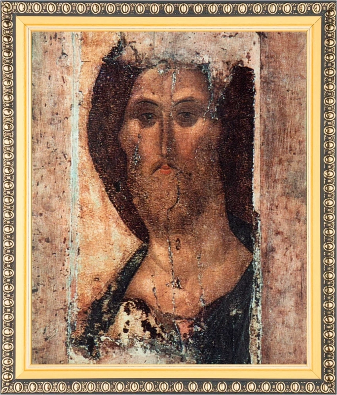 Икона "Спас оплечный" (стар. образ) 15х18 в раме 18х21