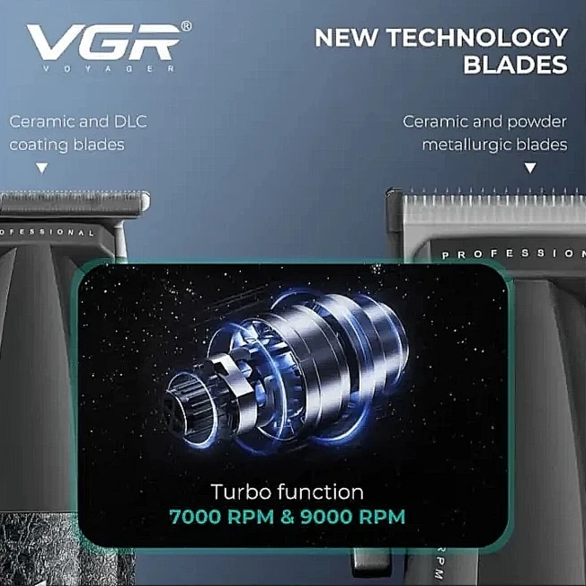 Машинка для стрижки волос с металлическим корпусом VGR V-640T