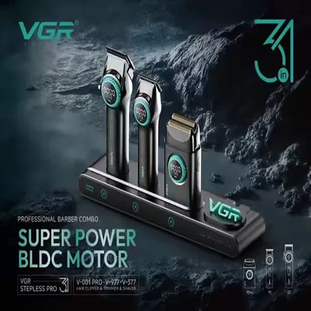 Набор для стрижки волос 3в1 VGR V-001PRO Черный Набор для стрижки волос 3в1 VGR V-001PRO Черный