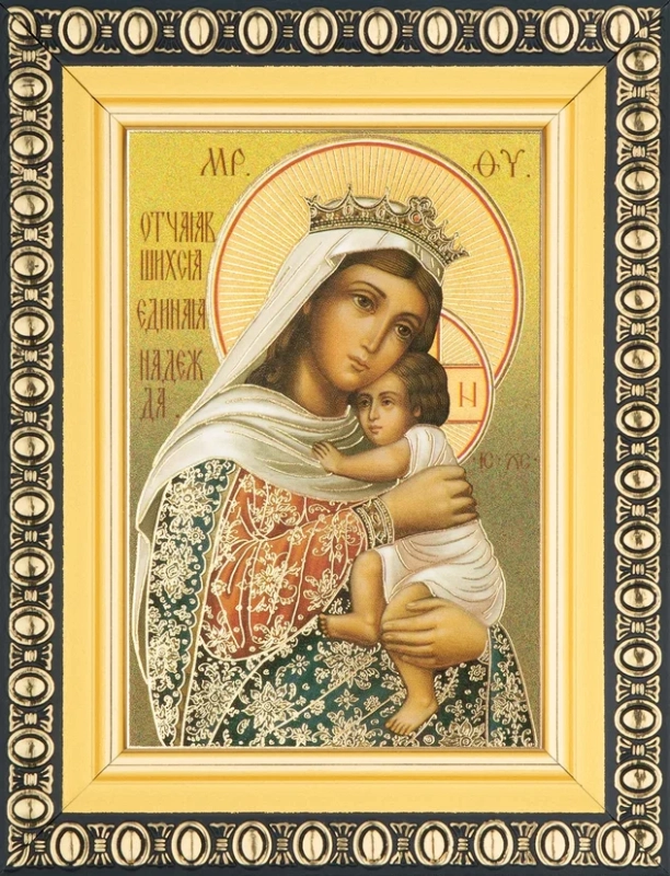 Икона БМ "Отчаявшихся Единая Надежда" 6х9 в раме 8х11