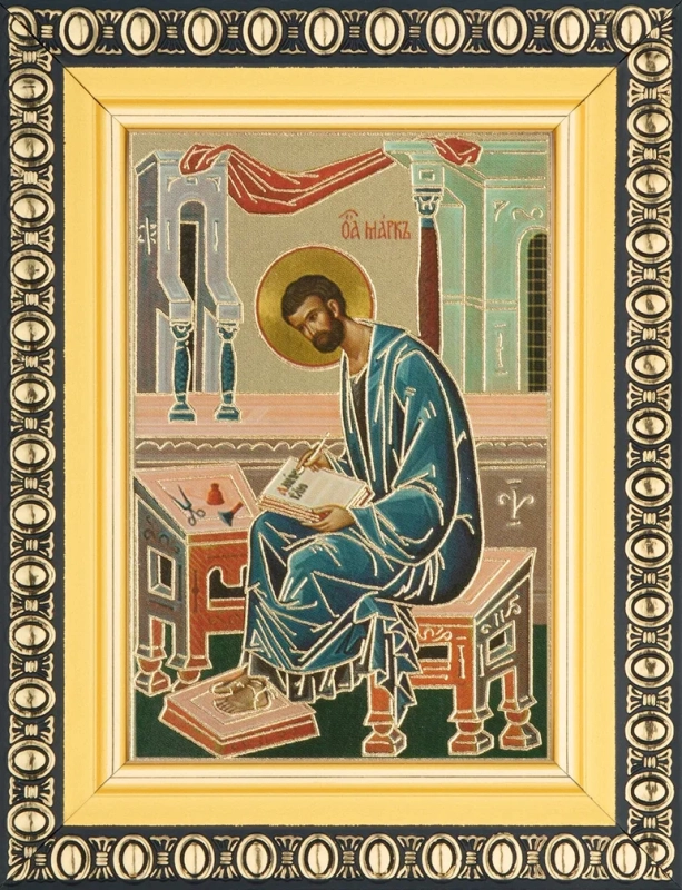 Икона "Апостол Марк" 6х9 в раме 8х11