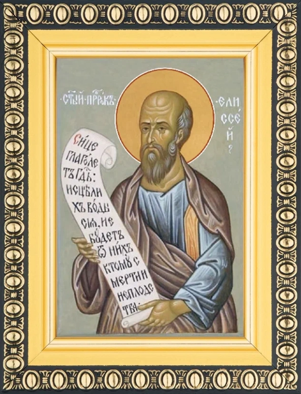 Икона "Елисей, пророк" 6х9 в раме 8х11