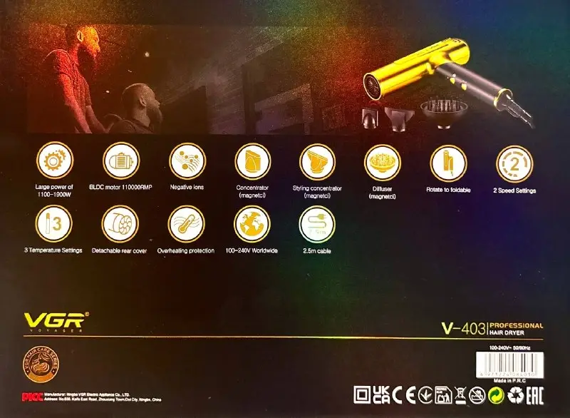 Фен для волос VGR V-403