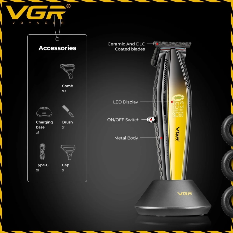 Триммер для стрижки волос VGR V-992 Золотой