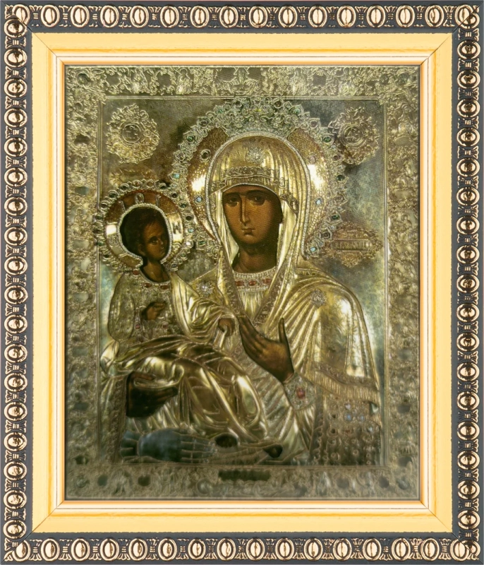 Икона БМ "Троеручица" 10х12 в раме 13х15