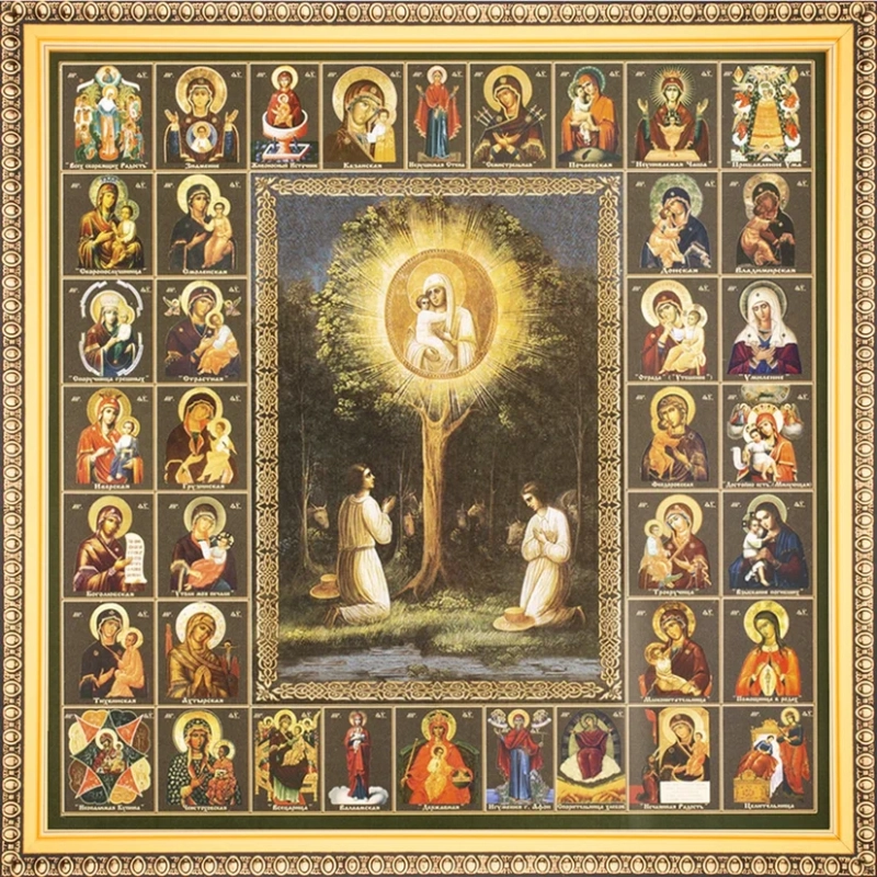 Икона БМ "Жировицкая", рама 28х28, в коробке