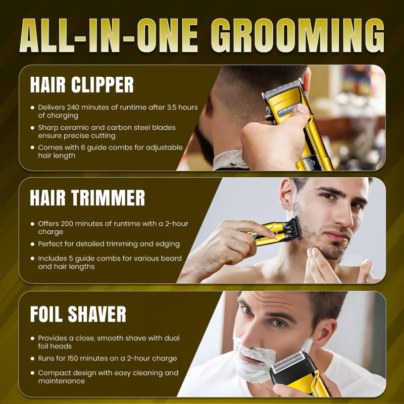 Набор для стрижки волос 3в1 VGR V-694 Желтый Набор для стрижки волос 3в1 VGR V-694 Желтый