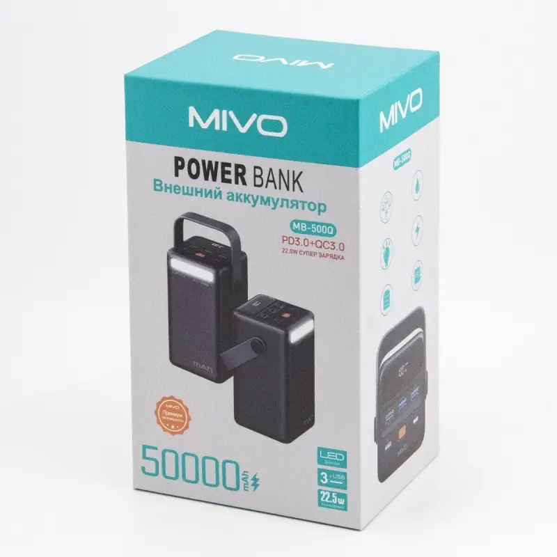 Внешний аккумулятор Powerbank MIVO MB-500Q 50000mAh Внешний аккумулятор Powerbank MIVO MB-500Q 50000mAh