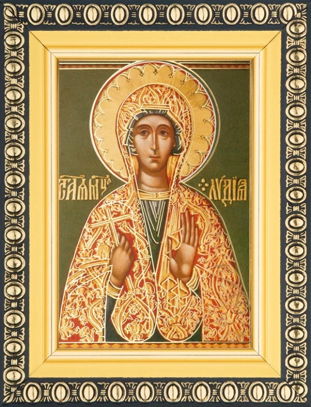 Икона "Лидия Иллирийская" 6х9 в раме 8х11