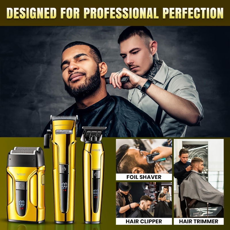 Набор для стрижки волос 3в1 VGR V-694 Желтый Набор для стрижки волос 3в1 VGR V-694 Желтый