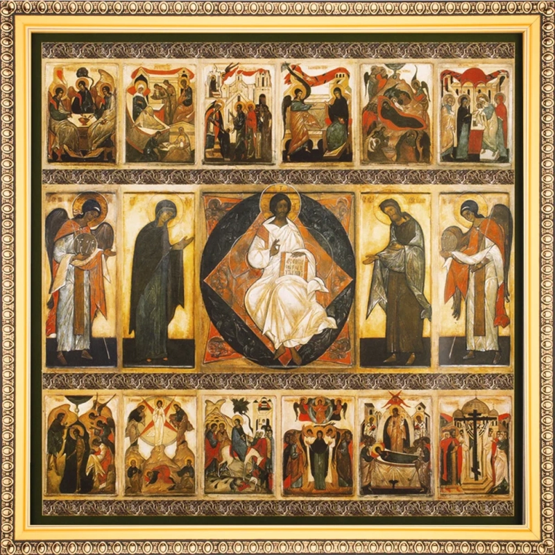 Икона "Спас в Силах (двунадесятые праздники)", рама 28х28, в коробке