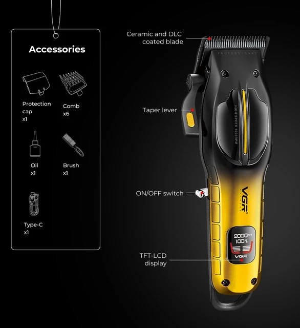 Машинка для стрижки волос VGR V-026 Красная Машинка для стрижки волос VGR V-026 Красная