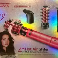 Расческа Щетка Фен Стайлер 4в1 VGR V-481 Розовая