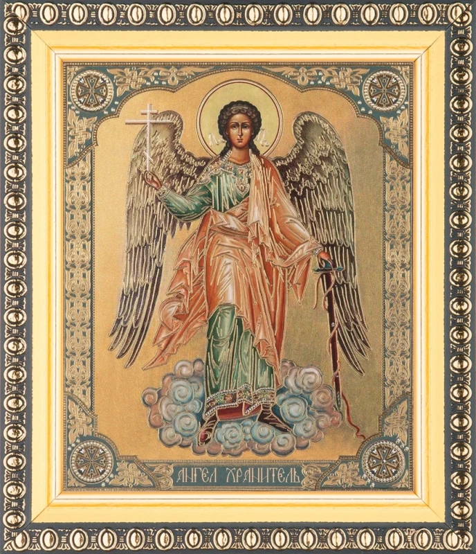 Икона "Ангел-Хранитель", ростовой, 10х12 в раме 13х15