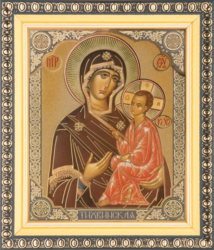 Икона БМ "Тихвинская" 10х12 в раме 13х15