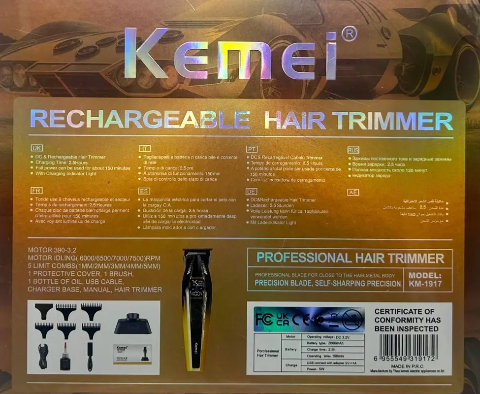 Триммер для стрижки волос Kemei KM-1917