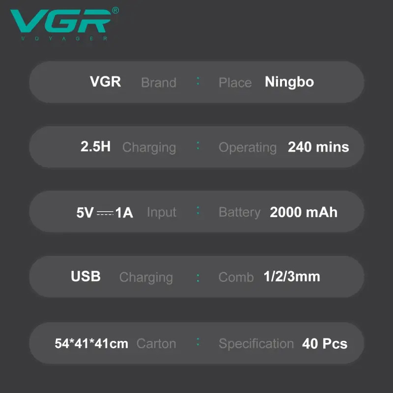 Триммер для стрижки волос VGR V-906 Зеленый