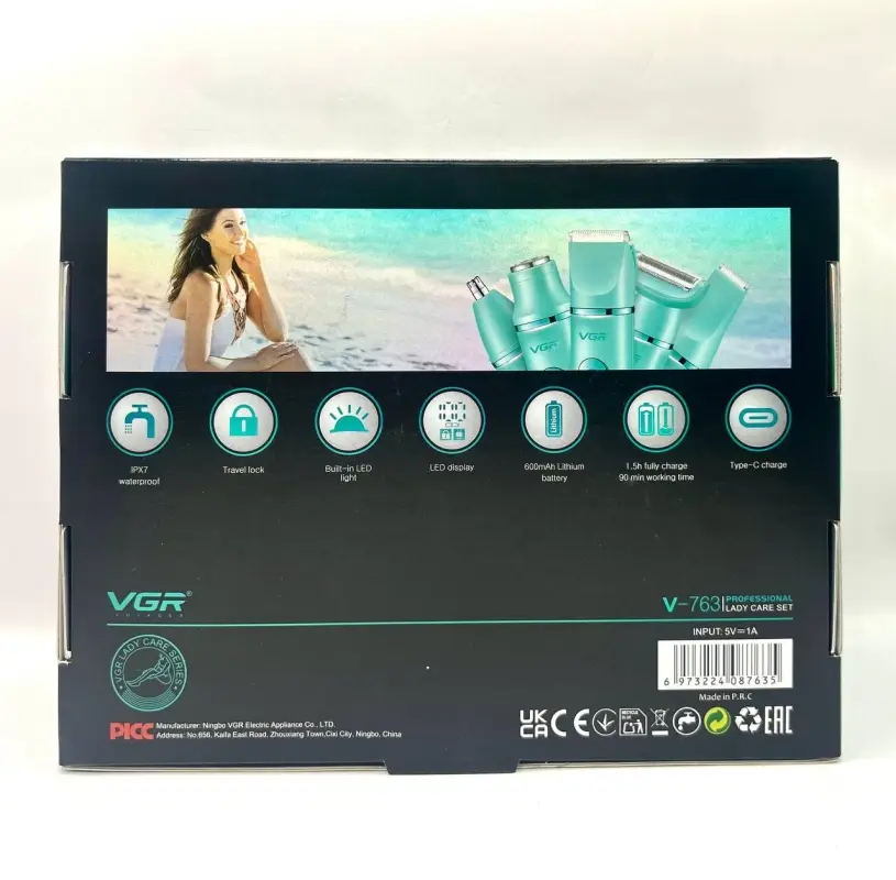 Эпилятор 5в1 VGR V-763 Зеленый