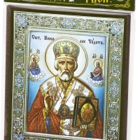 Икона "Николай Чудотворец" в митре, 10х12 на МДФ-6 (1012-1454)