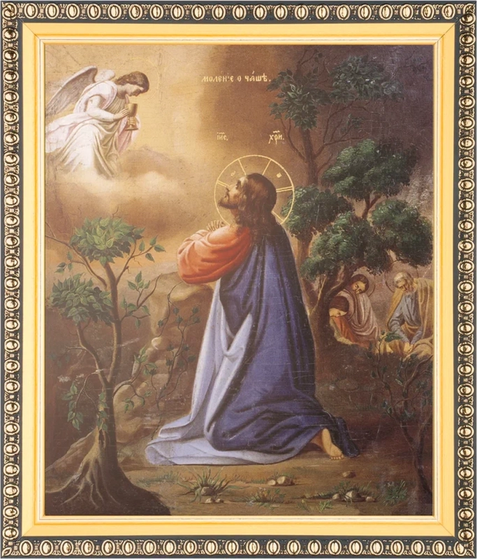 Икона "Моление о чаше" 15х18 в раме 18х21