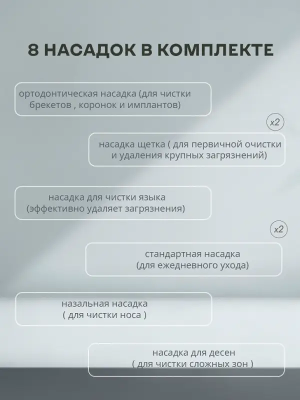 Ирригатор для зубов портативный с насадками H2oFloss Черный