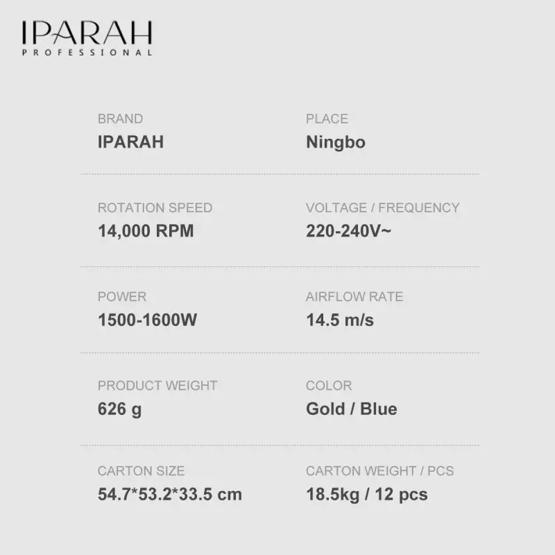 Фен для волос IPARAH P-300P Фен для волос IPARAH P-300P