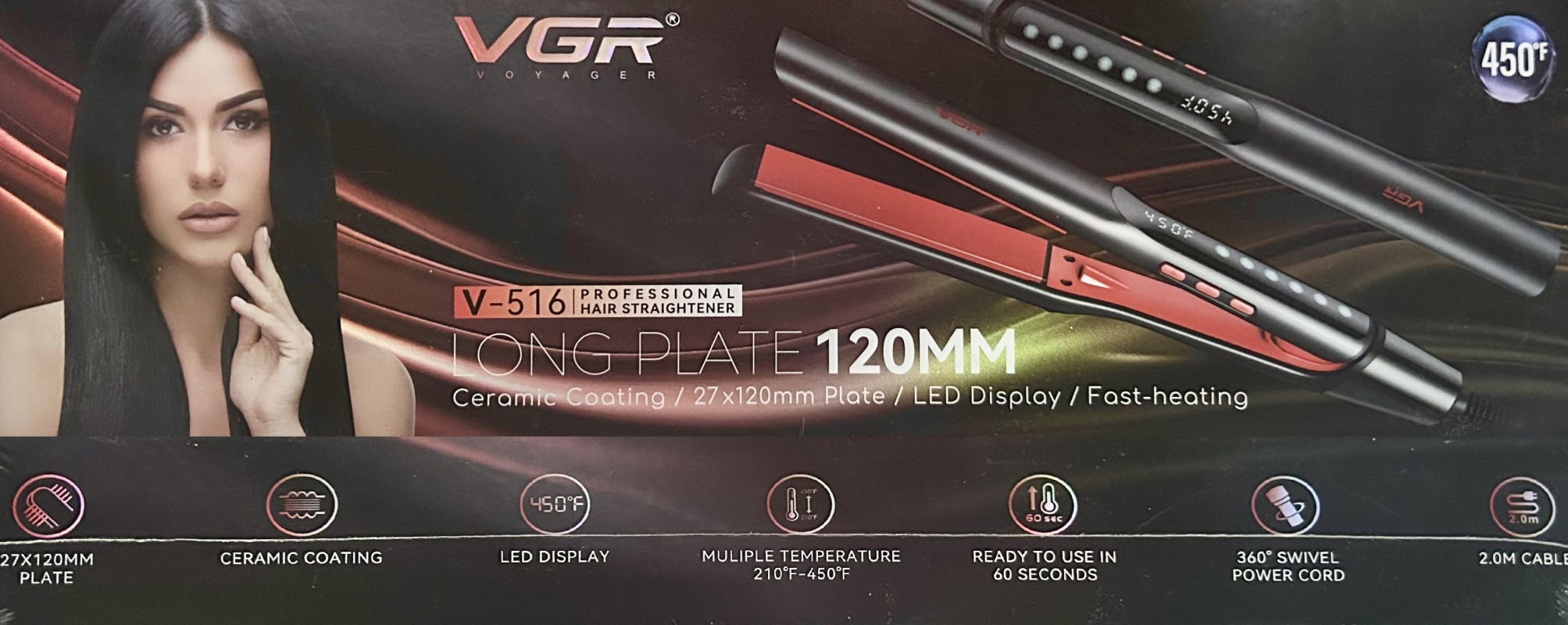 Плойка Выпрямитель VGR V-516 Черный