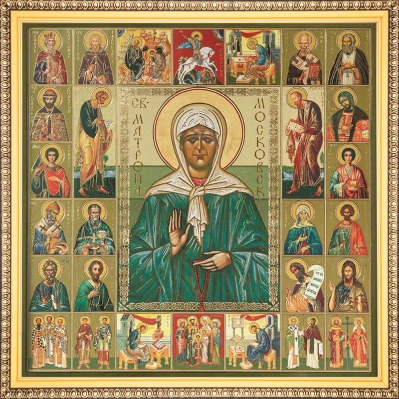 Икона "Матрона Московская", рама 28х28, в коробке