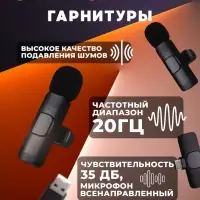 Микрофон петличный К9 2в1 Type-C