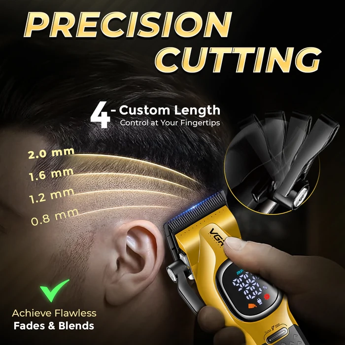 Машинка для стрижки волос VGR V-886C Золотая