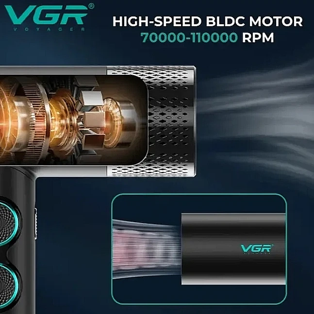 Профессиональный фен для укладки волос VGR V-401 черный