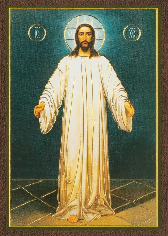 Икона "Спас в белом хитоне" 6х9 на МДФ-6