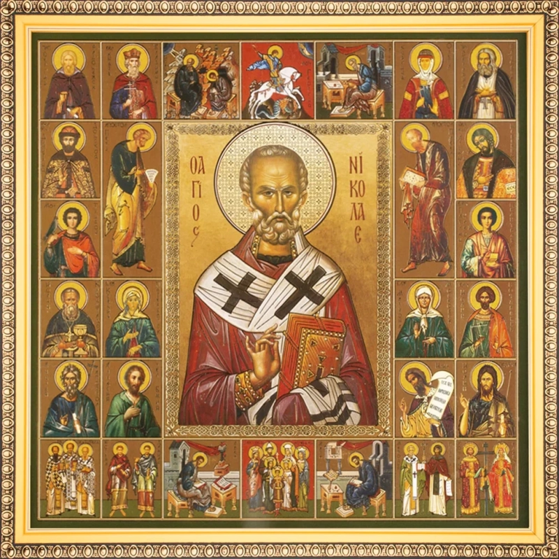 Икона "Николай Чудотворец", рама 28х28, в коробке