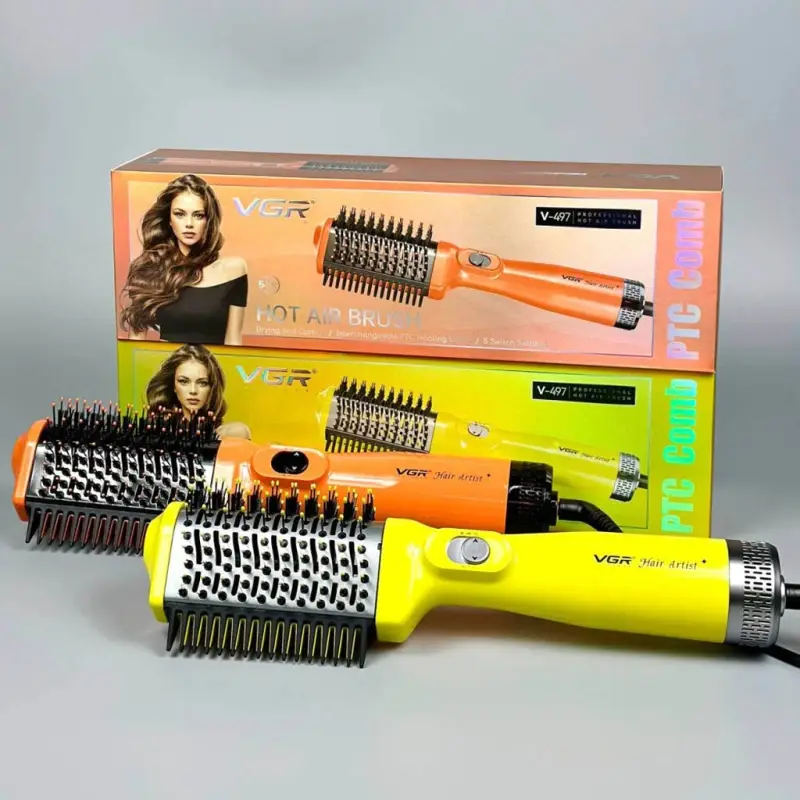 Расческа Щетка Фен VGR V-497 Желтая