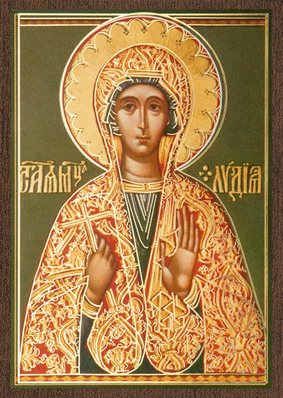 Икона "Лидия Иллирийская" 6х9 на МДФ-6