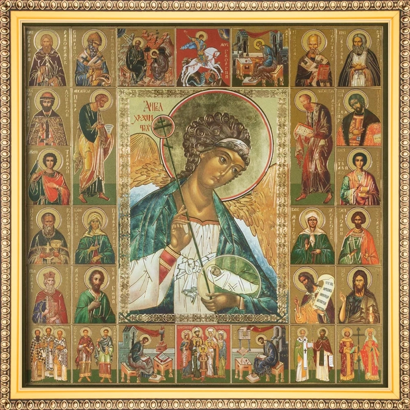 Икона "Ангел Хранитель" и Собор Святых, рама 28х28, в коробке