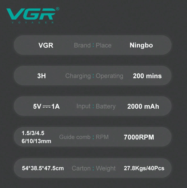 Машинка для стрижки волос VGR V-197